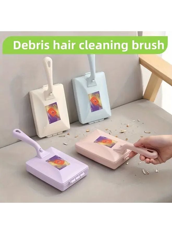 Purple Double Roller Static Vacuum Cleaner Brush For Carpet Sofa Bed Lint Removal No Electricity - Image 1